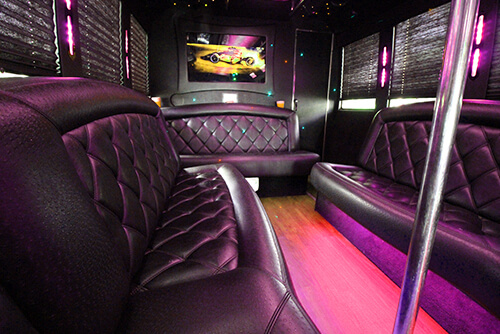 opulent party bus interior